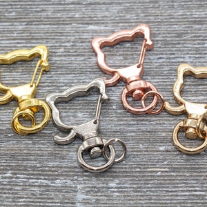5 Dog Shape Clasp Key Chain, Dog Puppy Swivel Clasp Key Rings, Dog Lobster Swivel Clasp, Available in Gold, Silver, Rose Gold Light Gold