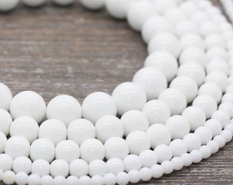 Porcelain Round Beads, White Round Porcelain Beads, White Round Loose Bead, Jewelry Making Wholesale Beads, Size 4mm 6mm 8mm 10mm,12mm, #216