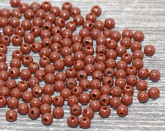 4mm Brown Round Beads, Acrylic Gumball Beads, Blue Round Spacer Beads, Bubblegum Beads, Plastic Round Smooth Bead #835