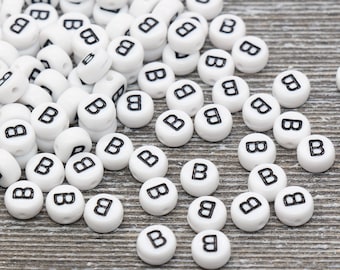 100Pcs Acrylic 5.5mm Cube 7mm Round ALPHABET BEADS DIY JEWELRY MIXED LETTER A-Z