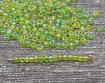 4mm 23 Grams Smooth Finish Fast Ship Opaque Green Seed Beads SB016 2 and 6 Full Strands 60 Olive Green Czech Glass Seed Beads