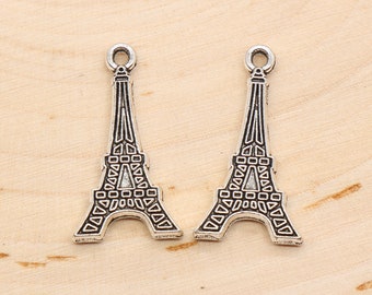8 Eiffel Towel Charms Silver Eiffel Tower Charms Travel Charms 1-1139
