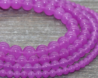 4mm Light Purple/ Magenta Jade Round Beads 16" 4mm Light Purple/ Magenta Jade Round Beads 16"
