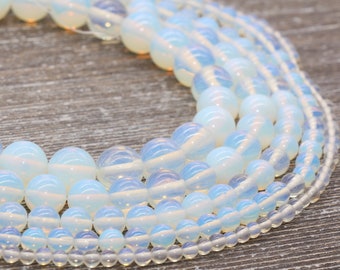 Clear Opalite Round Beads 6mm 64 Pcs Art Hobby DIY Jewellery Making Crafts