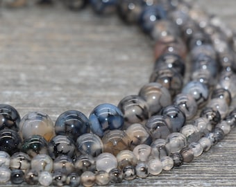 Plum Dragon Veins Agate Gemstone Round Beads For Jewelry Making 15" 6mm 8mm 10mm Plum Dragon Veins Agate Gemstone Round Beads For Jewelry Making 15" 6mm 8mm 10mm