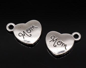 5 Lead Free Antique Silver Tone Pewter Charms I Love Cross Stitching