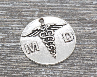 A granel Caduceus 50 encantos Tono Plata Antigua MD121