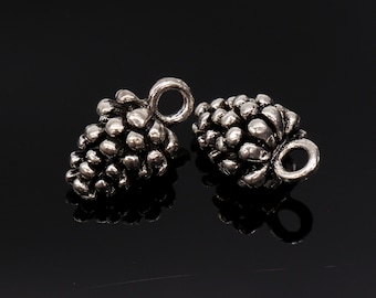 2pcs Antique Brass Tone Base Metal Charm 409C-S-197 Pine Cone 22x11mm