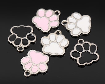 SOLID Sterling Silver Non Slip Spacer Dog Cat Pet Paw Charm By