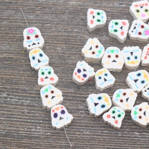 Kawaii Ghost Polymer Clay Beads, Ghost Clay Beads, Cute Ghost Beads, Jewelry Beads, Bead for Bracelet 166 image 3