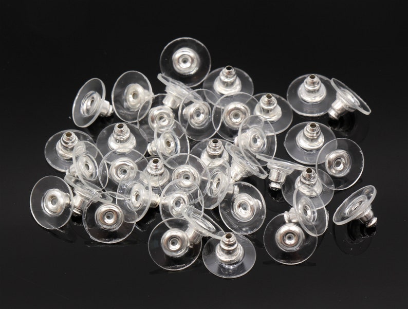 50 Pcs Clear Plastic Earring Backs Earring Nuts Ear Post Etsy