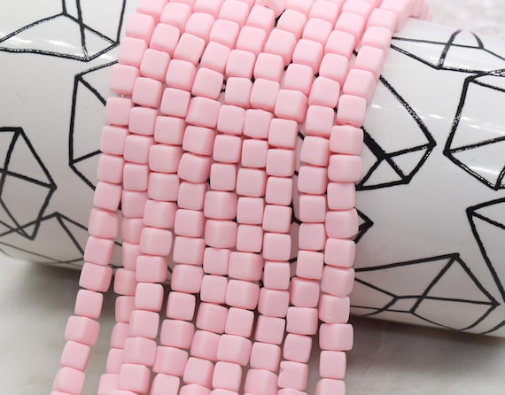 6mm Cube Polymer Clay Beads, Pink Heishi Beads, Square Clay Beads, Jewelry  Beads, Bead for Bracelet 480 