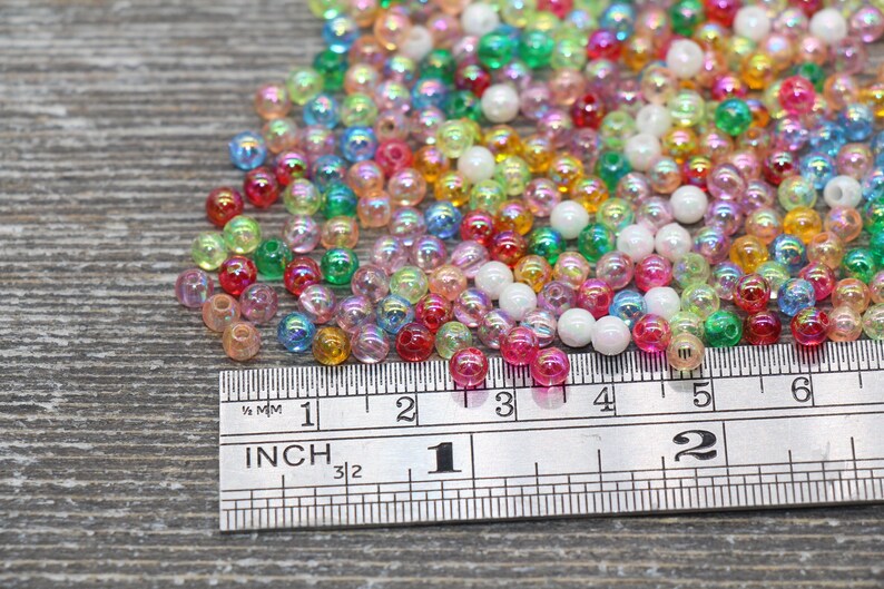 4mm Multicolor AB Beads, Iridescent Round Spacer Beads for Jewelry ...