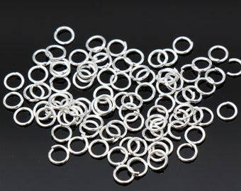 100 Pieces Bright Silver Plated Open Jump Rings 5mm, 20Gauge