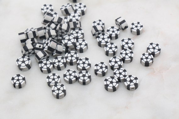 Soccer Ball Polymer Clay Beads, White Soccer Ball Beads, Kawaii Soccer Clay  Beads, Sport Beads, Jewelry Beads 273 