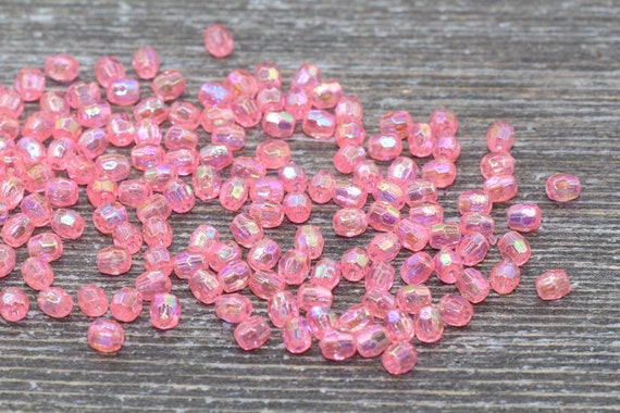 150 Perles Roses Pastel à Facettes – Diamètre 4mm – Loisirs Créatifs