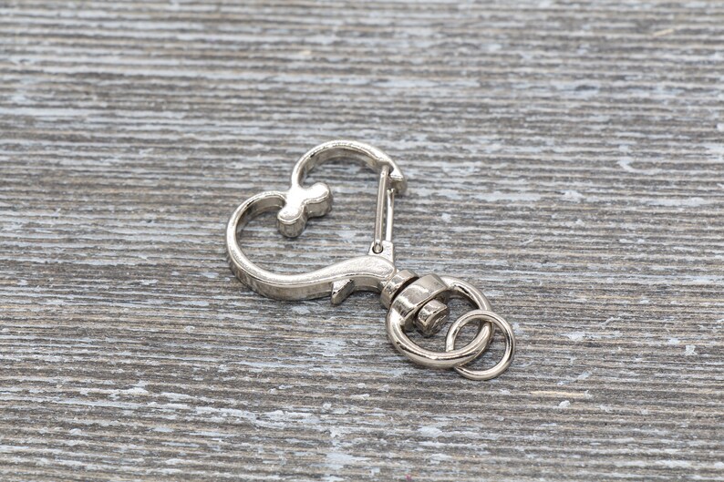 5 Heart Clasp Key Chain Heart Swivel Clasp Key Rings Heart Etsy