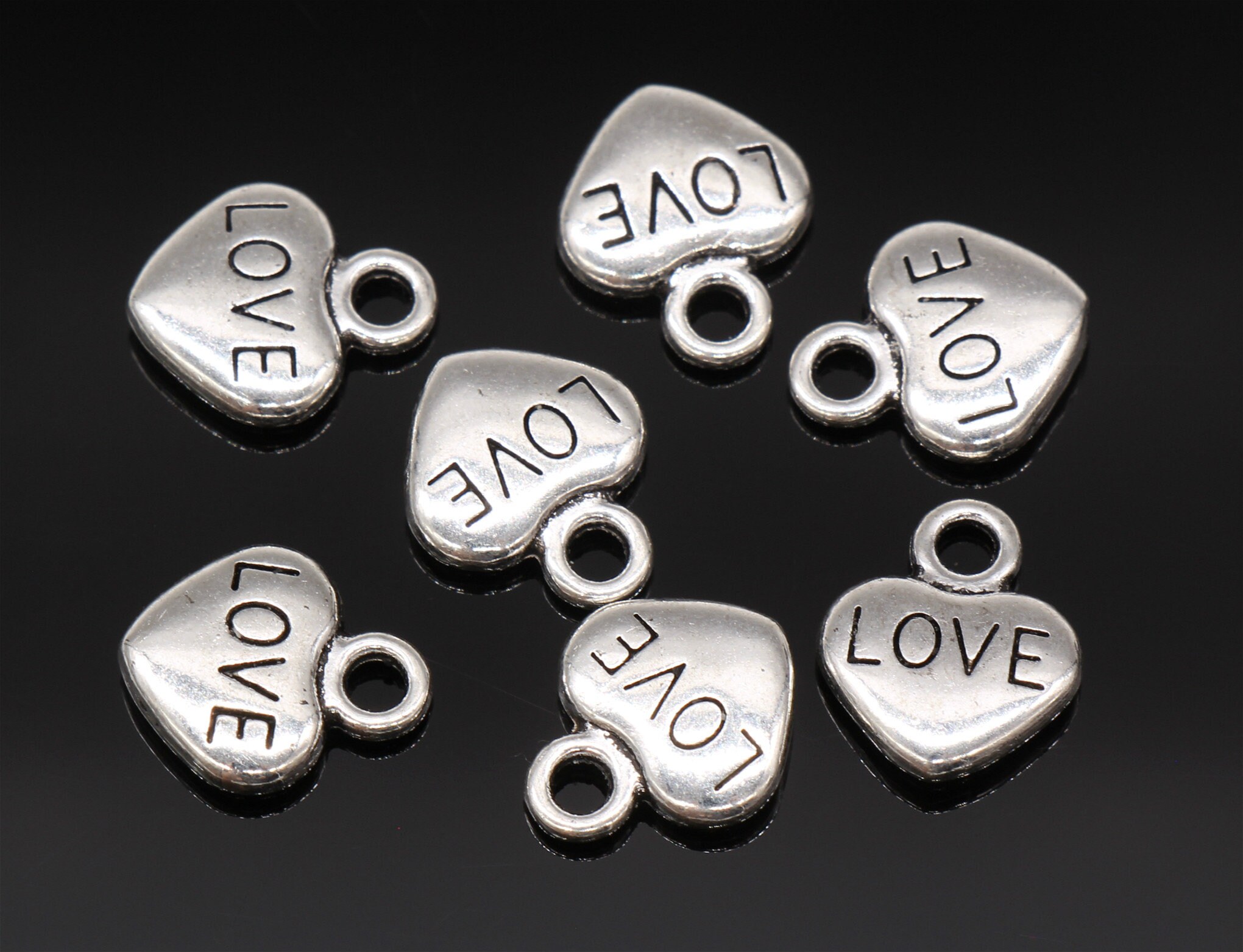 30pcs Heart Charm Valentine Charms Antique Silver Tone 17x18mm Cf1021 