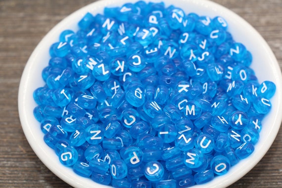 Light Blue Letter Beads for Jewelry Making 