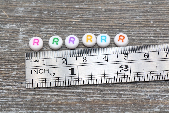 Pastel letters on white beads WITHOUT metallics between