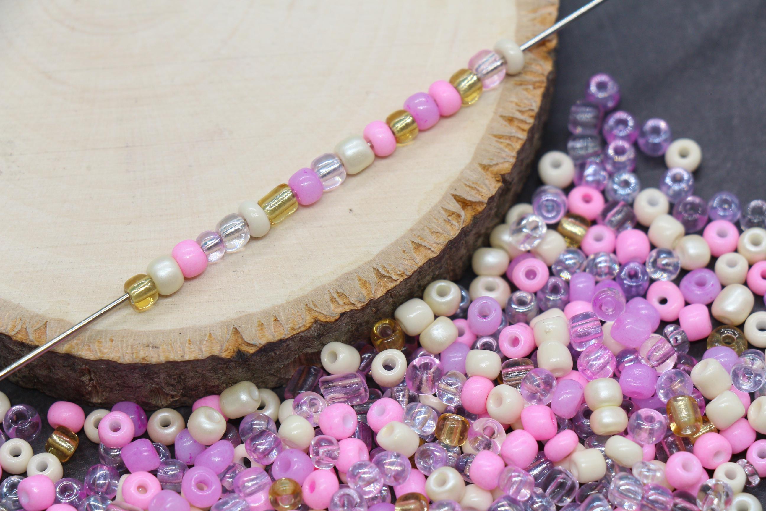 Lot De Perles Rocailles En Verre Violet 4mm - Environ 500 Pièces (35g) - Pour Création De Bijoux