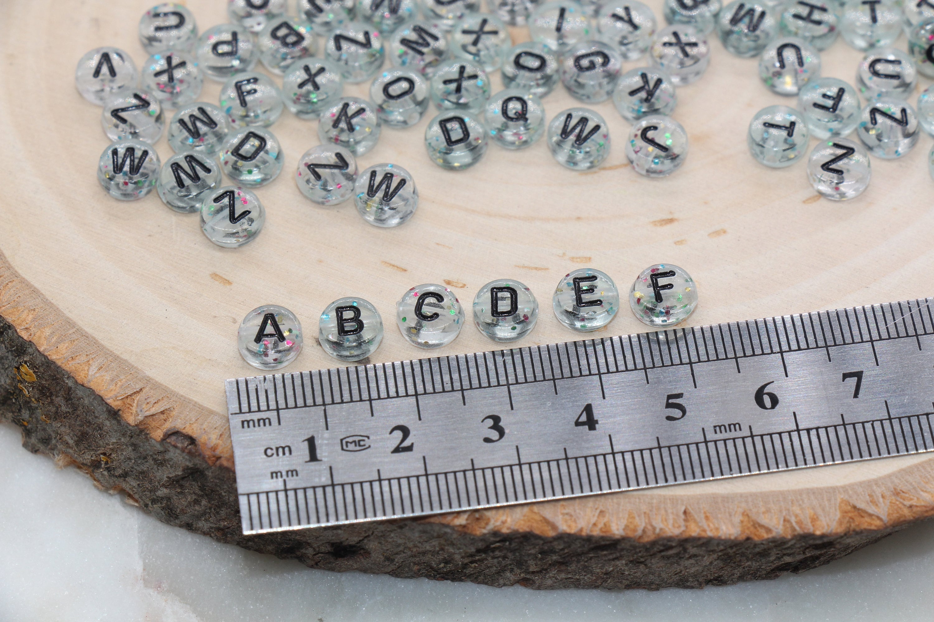 Bead Lettering Translucent Alphabet Letter Beads, Black Lettering With Glitter Beads ...