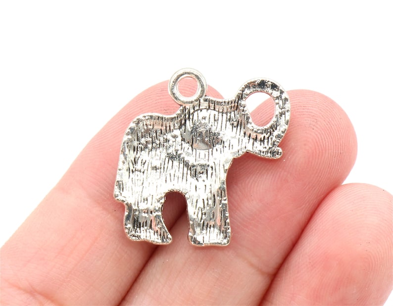 YD0166 Bulk 20 Elephant Charms Zoo Charms Pendants Antique Silver Tone 25x25mm