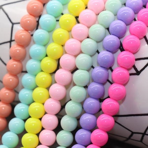 8mm Glass Beads, Round Glass Beads, Jewelry Glass Beads, Bracelet Beads, Full Strand