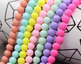 8mm Glass Beads, Round Glass Beads, Jewelry Glass Beads, Bracelet Beads, Full Strand
