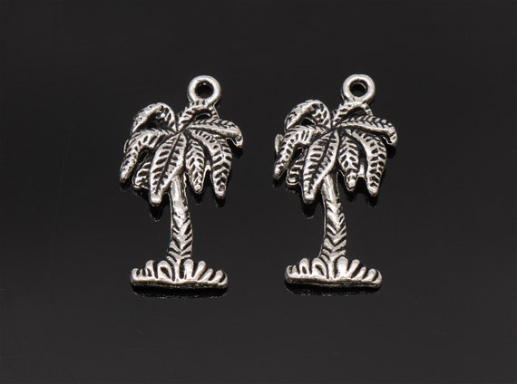 BULK 50 Palm tree charms antique gold tone GC41