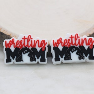 Wrestling Mom Silicone Beads, Sport Mom Silicone Beads, Chunky Beads, Silicone Loose Beads #309