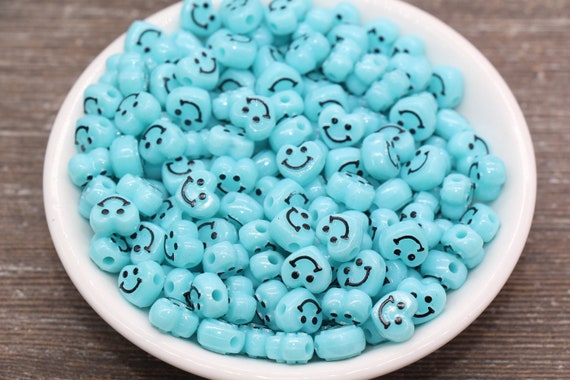 Cute Pastel Smiley Face Beads, Emoji Charm, Happy Face Charm, Pendant