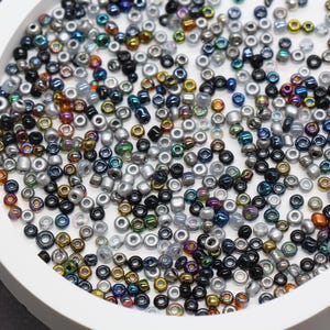 Mix Metallic Glass Seed Beads, Size 3mm Glass Seed Beads, Mix Seed Beads, Rocailles Beads, Bracelet Beads #3710