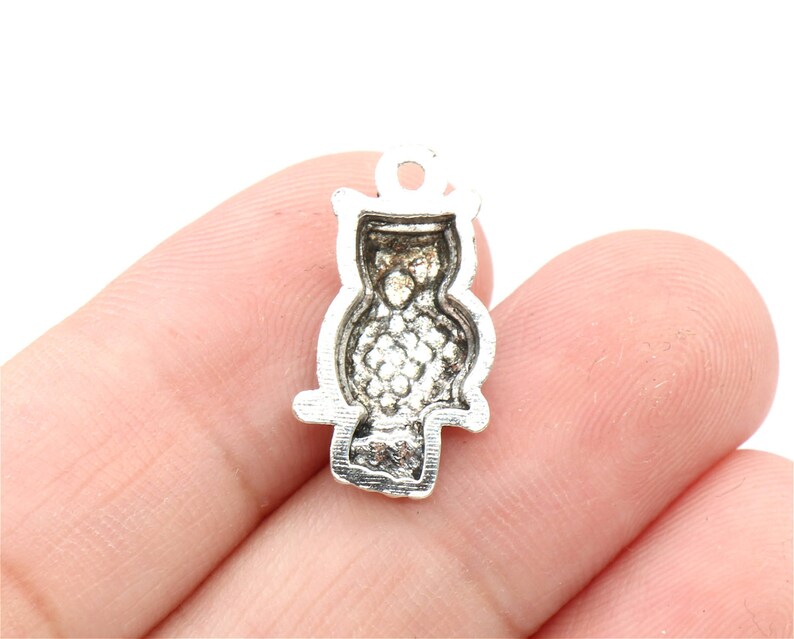 6 Pcs Owl Charms Antique Silver Tone 11x20mm YD2680 Etsy