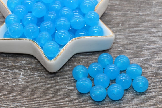 Teal Dog Mom Paws & Stars Gumball Beads - 20 Teal Dog Mom Paws & Stars Gumball Beads - 20