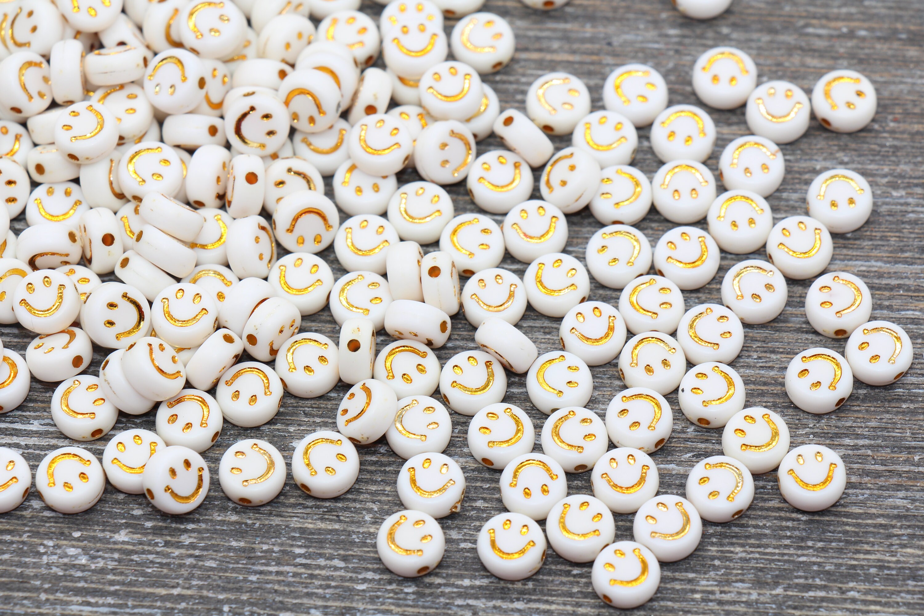 Smiley Face Beads Happy Jewelry Supplies Emoji Jewelry 7mm Mixed Bulk  650pcs