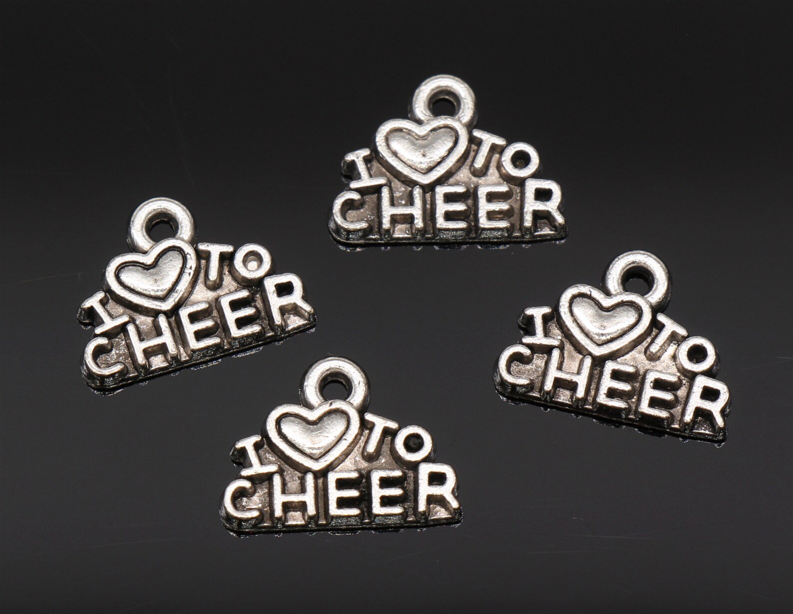 Bulk 50 I Love To Cheer Charms Antique Silver Tone 10x13mm Etsy