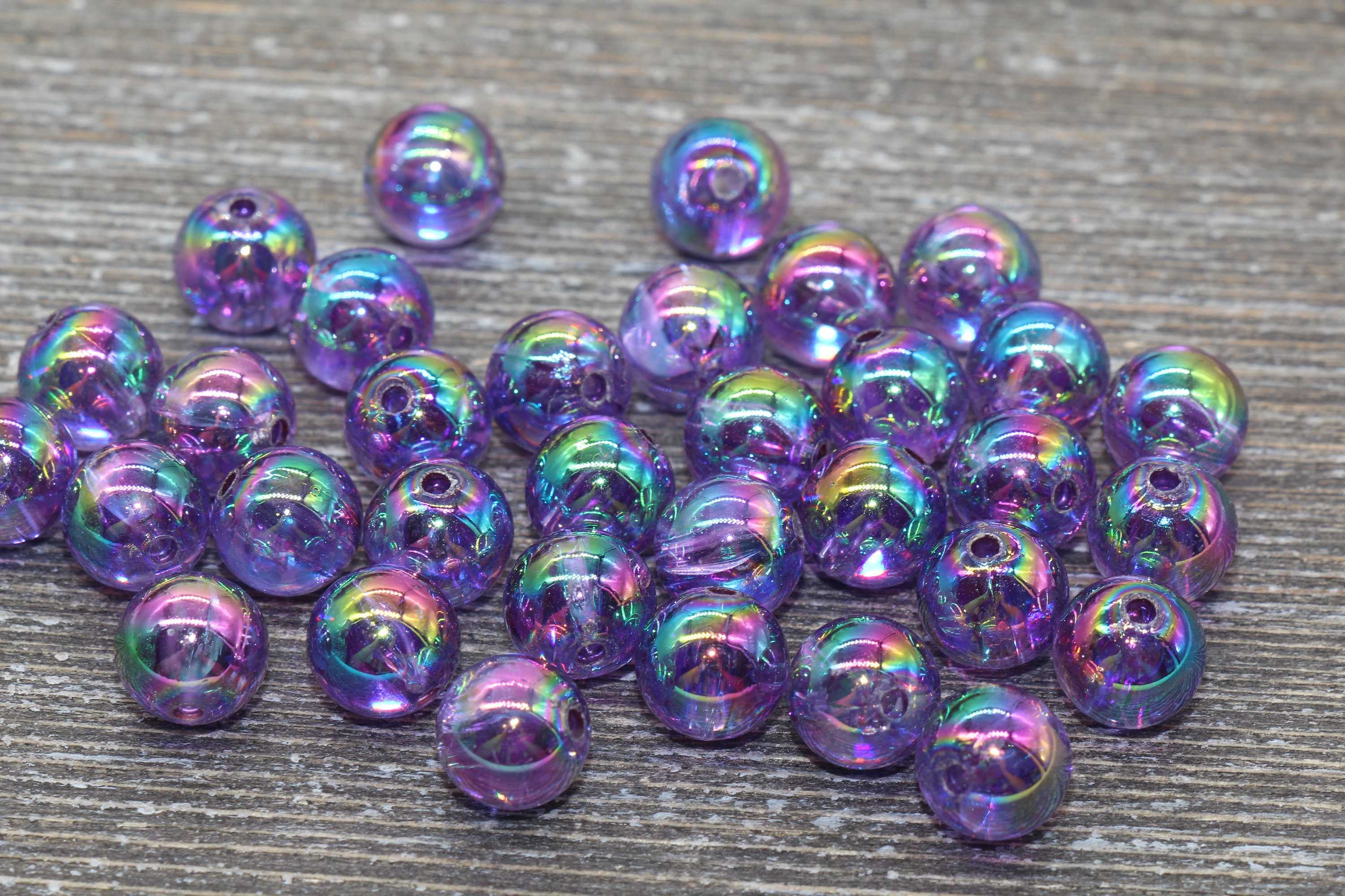 N18 10MM Purple Shiny Glass Gems