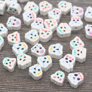 Kawaii Ghost Polymer Clay Beads, Ghost Clay Beads, Cute Ghost Beads, Jewelry Beads, Bead for Bracelet 166 image 2