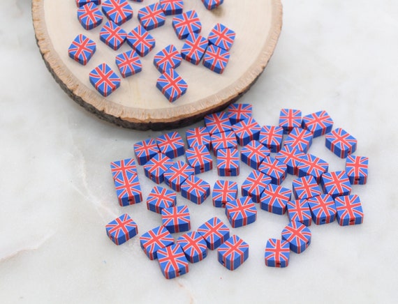200 Perline In Argilla Polimerica Con Bandiera Americana, 9-10mm, Per Creazione Gioielli Fai Da Te, Ideali Per Il 4 Luglio