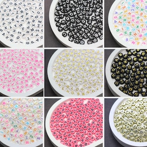 Assorted Letter Beads – Acrylic Alphabet Beads for Jewelry Making, DIY Crafts, Colorful & Gold Letter Bead Mix