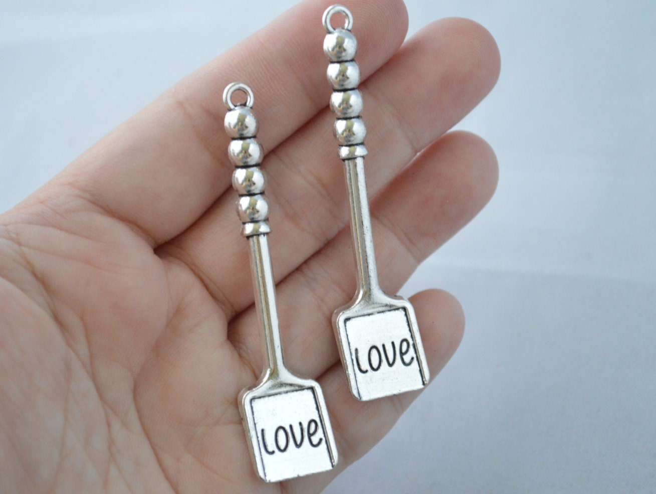 2 Pcs Spatula Charms Utensil Charms Antique Silver Tone Etsy
