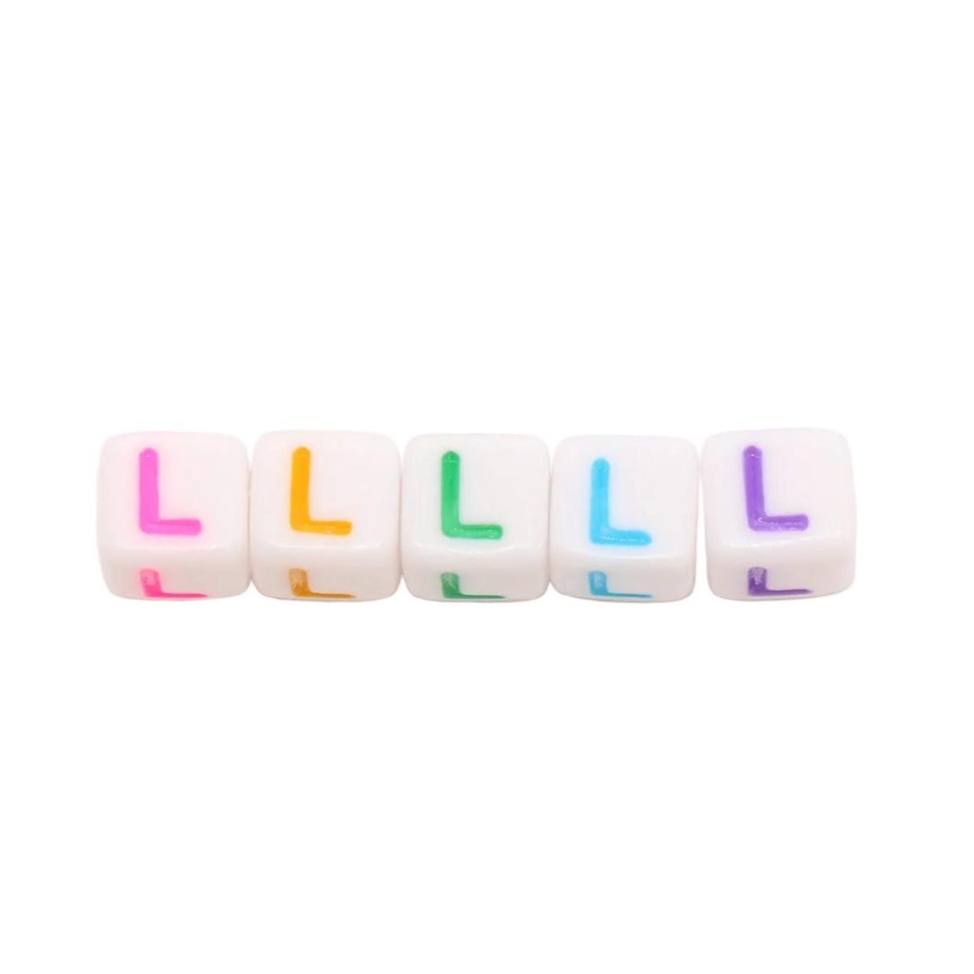 L Cube 6mm Letter L Cube Beads, Individual Alphabet Beads for Jewelry Making ...