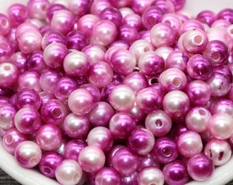 8mm Mermaid Ombre Pearls Beads, Faux Pearls Beads, Ombre Beads, Chunky Beads, Imitation Pearl Beads, Gumball Beads, Bubblegum Beads, #540