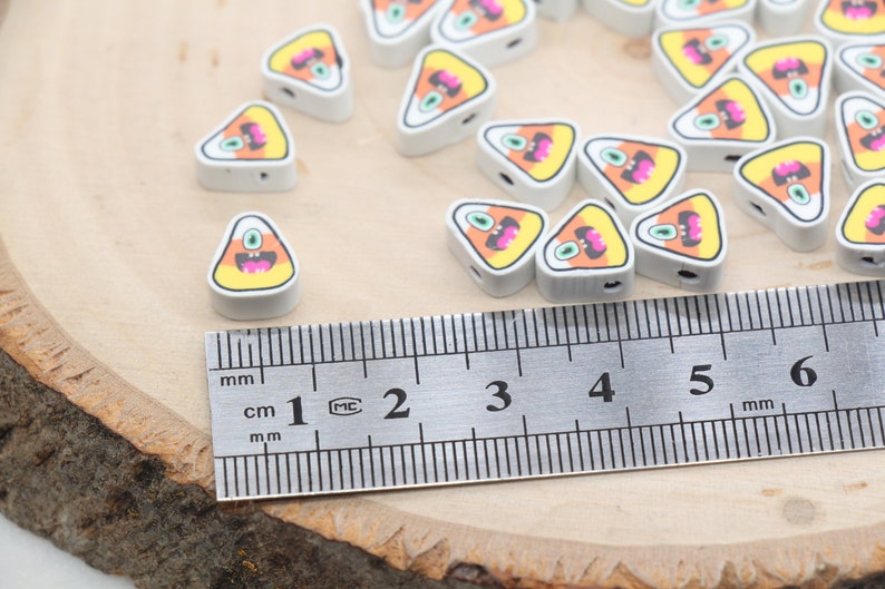 Halloween Candy Clay Beads, Candy Corn Clay Beads, Bracelet Beads, Kids