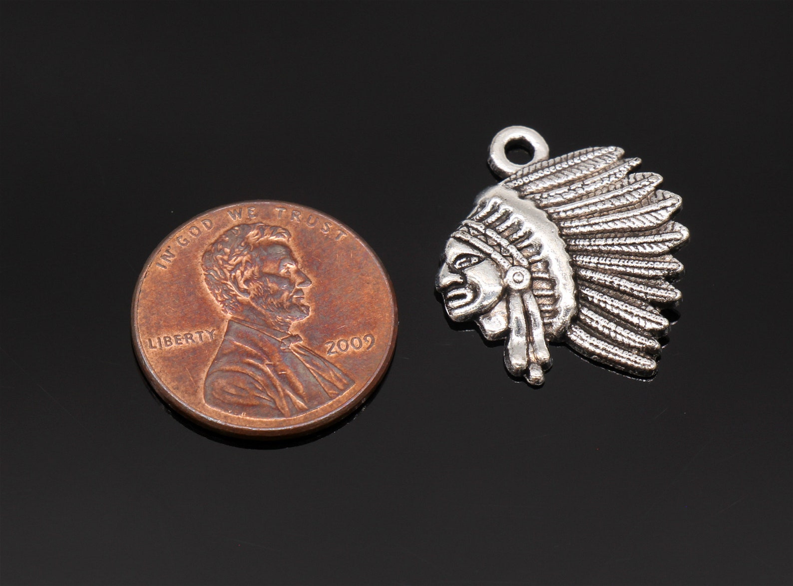 8 Indian Chief Charms Native American Charms Antique Silver Etsy