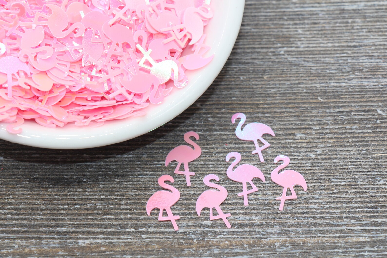 Flamingo Confetti Embellishment Iridescent Holographic Etsy