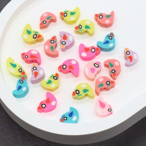Mélange de couleurs d'oiseaux en argile polymère, breloques oiseaux faites main, perles d'argile animaux mignons pour la fabrication de bijoux, breloques pour bracelets, travaux manuels pour enfants #953
