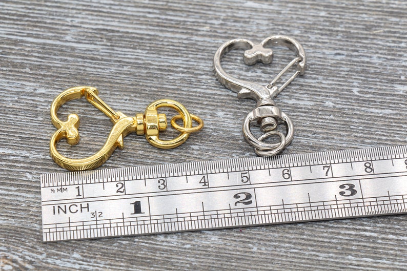 5 Heart Clasp Key Chain Heart Swivel Clasp Key Rings Heart Etsy