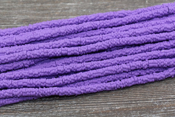 Light Purple Opaque 6mm Heishi Disc Polymer Clay Beads (2 Strands)